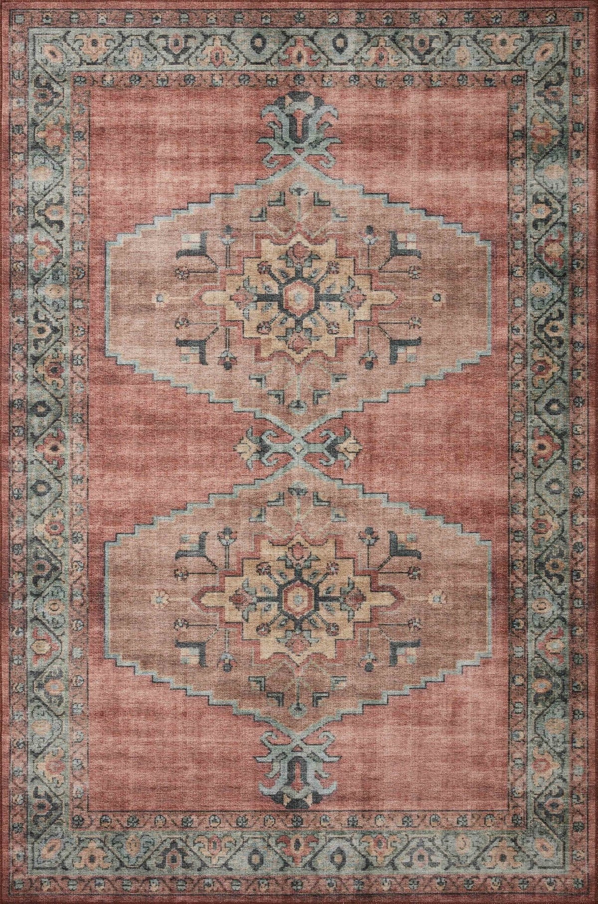 Heidi Hei-05 Spice/Aqua Rug - Rug & Home