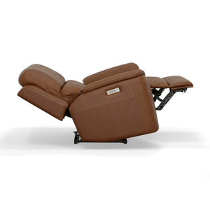 Henry Leather Power Recliner with Power Headrest and Lumbar - Rug & Home