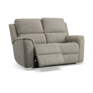 Henry Power Reclining Fabric Loveseat with Power Headrests and Lumbar - Rug & Home