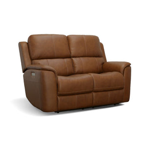 Henry Power Reclining Leather Loveseat with Power Headrests and Lumbar - Rug & Home