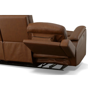 Henry Power Reclining Leather Sofa with Power Headrests and Lumbar - Rug & Home