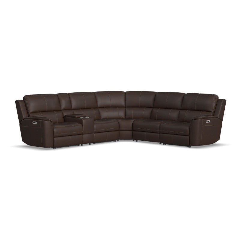 Henry Power Reclining Sectional with Power Headrests and Lumbar - Rug & Home