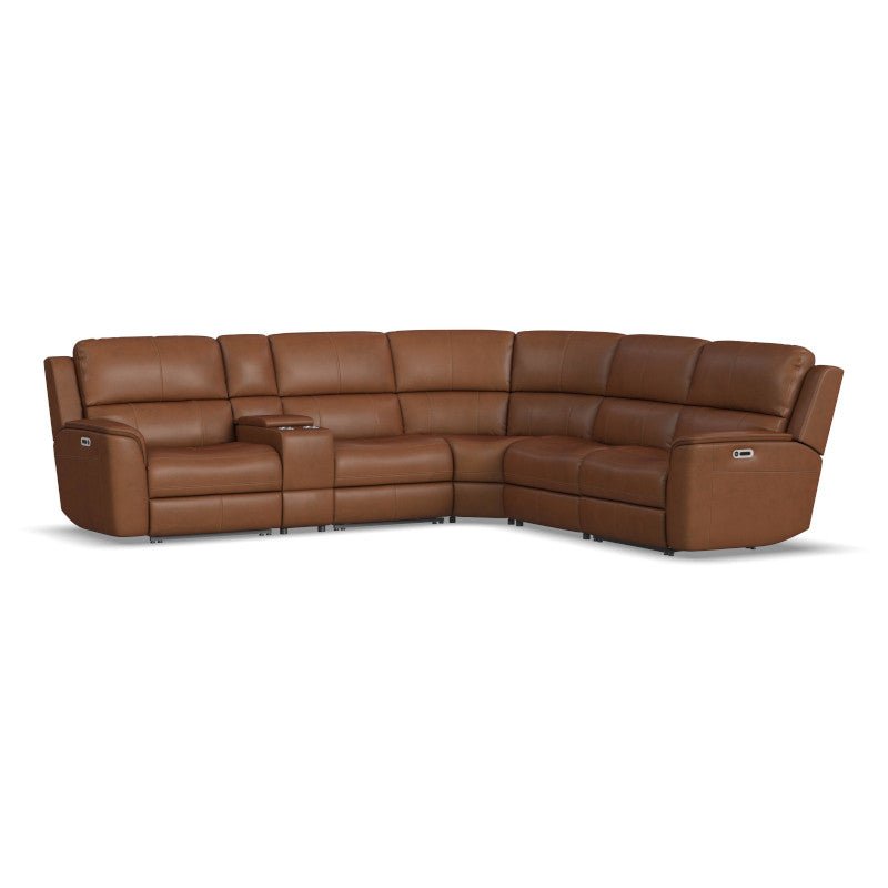 Henry Power Reclining Sectional with Power Headrests and Lumbar - Rug & Home