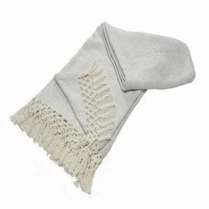 Herringbone 80184LBL Light Blue Throw Blanket - Rug & Home