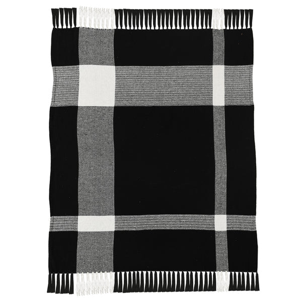 Highland 80272BWT Black/White Throw Blanket - Rug & Home