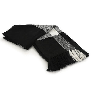 Highland 80272BWT Black/White Throw Blanket - Rug & Home