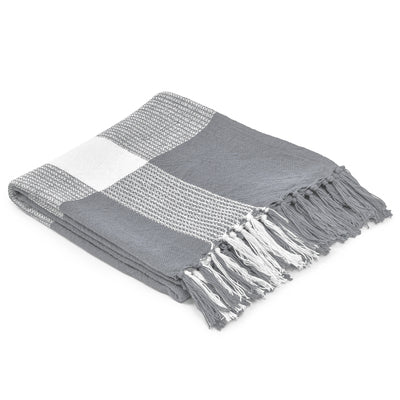 Highland 80283FGW Frost Grey Wht Throw Blanket - Rug & Home