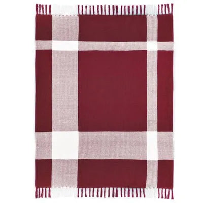 Highland 80284RRW Rio Red/White Throw Blanket - Rug & Home