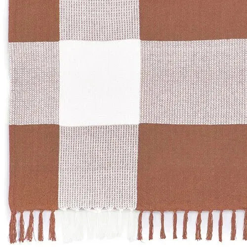 Highland 80287PSW Pumpkin Spice/White Throw Blanket