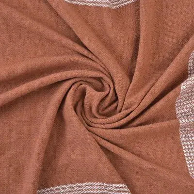 Highland 80287PSW Pumpkin Spice/White Throw Blanket