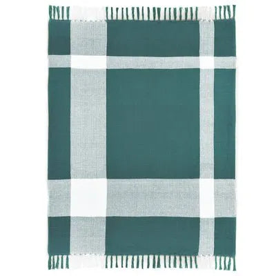 Highland 80289BSW Blue Spruce/White Throw Blanket - Rug & Home