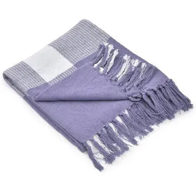 Highland 80290PHW Purple Heather/White Throw Blanket