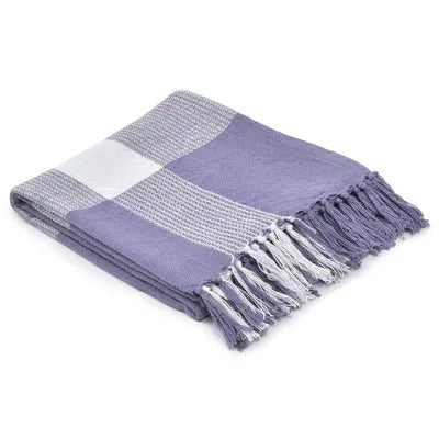 Highland 80290PHW Purple Heather/White Throw Blanket - Rug & Home