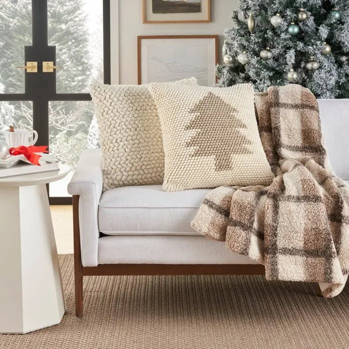 Holiday Pillow DC569 Ivory Beige Pillow - Rug & Home