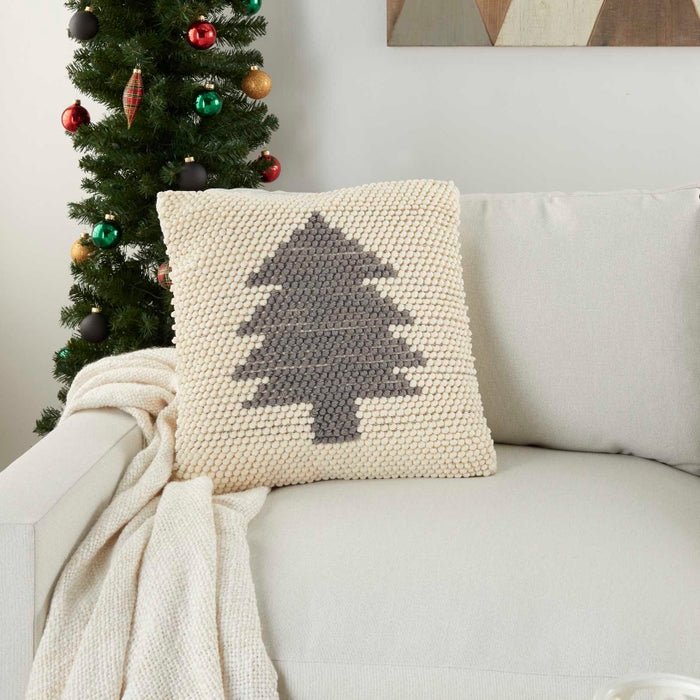 Holiday Pillow DC569 Ivory/Grey Pillow - Rug & Home