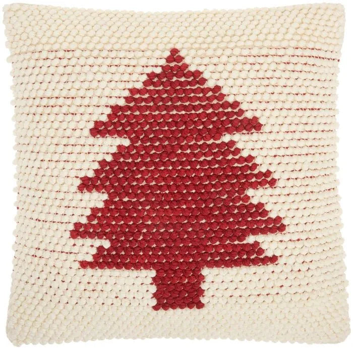 Home for the Holiday DC569 Ivory Red Pillow