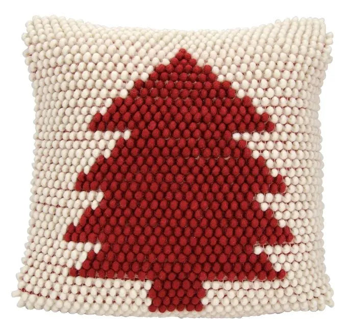 Home for the Holiday DC569 Ivory Red Pillow