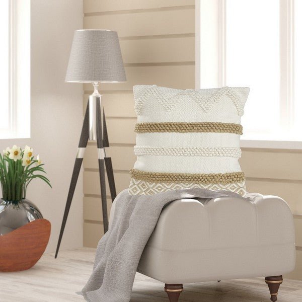 Homestead 07451BEW Beige/White Pillow - Rug & Home