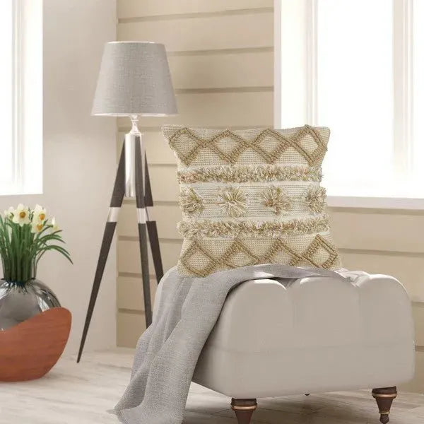 Homestead 07453BEW Beige/White Pillow