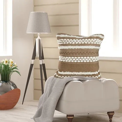 Homestead 07454BEW Beige/White Pillow - Rug & Home