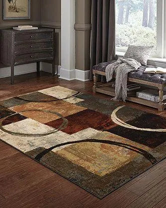 Hudson 2544B Brown/ Black Rug - Rug & Home