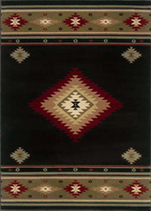 Hudson 87G Black/ Green Rug - Rug & Home