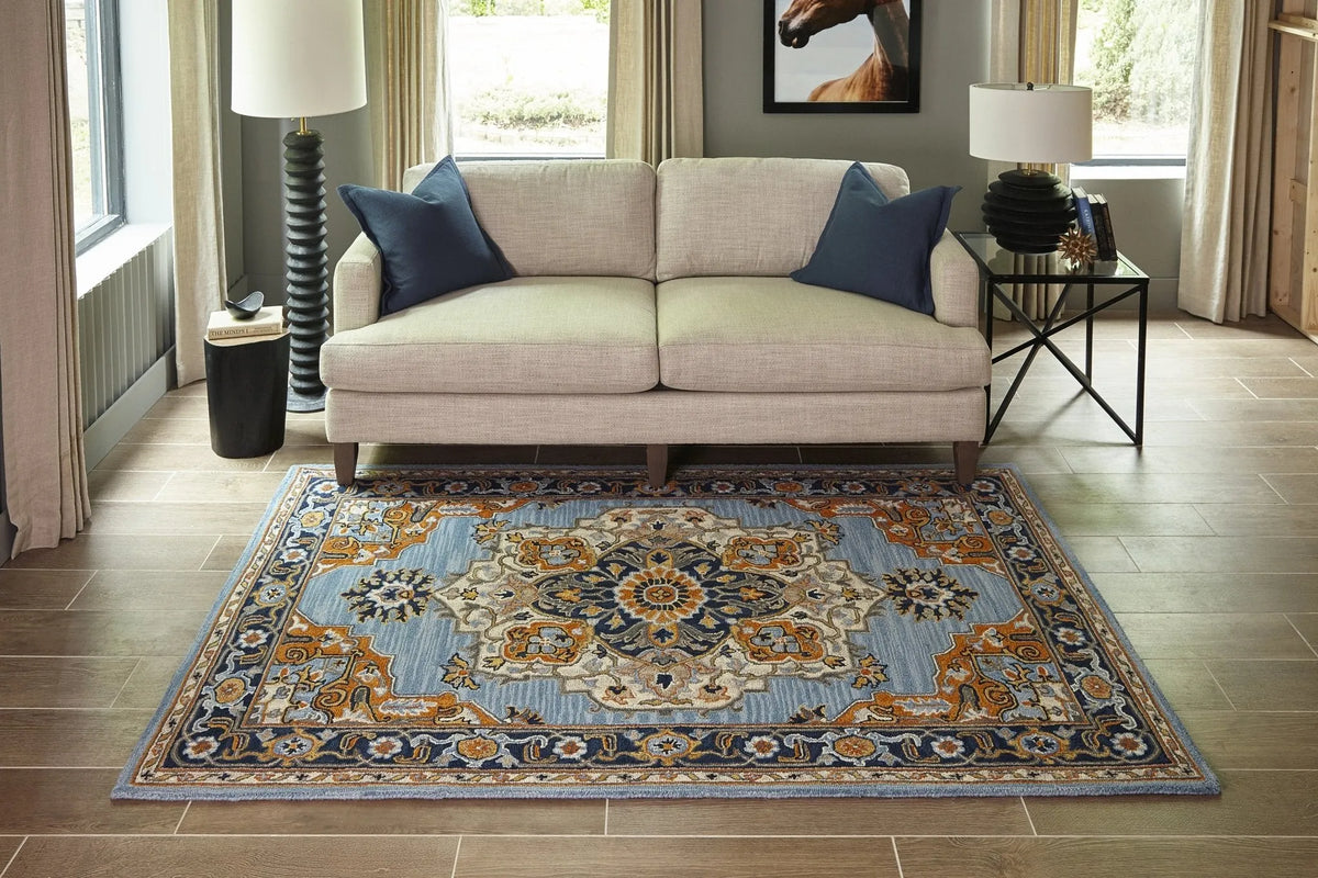 Ibiza IBI-1 Blue Rug - Rug & Home