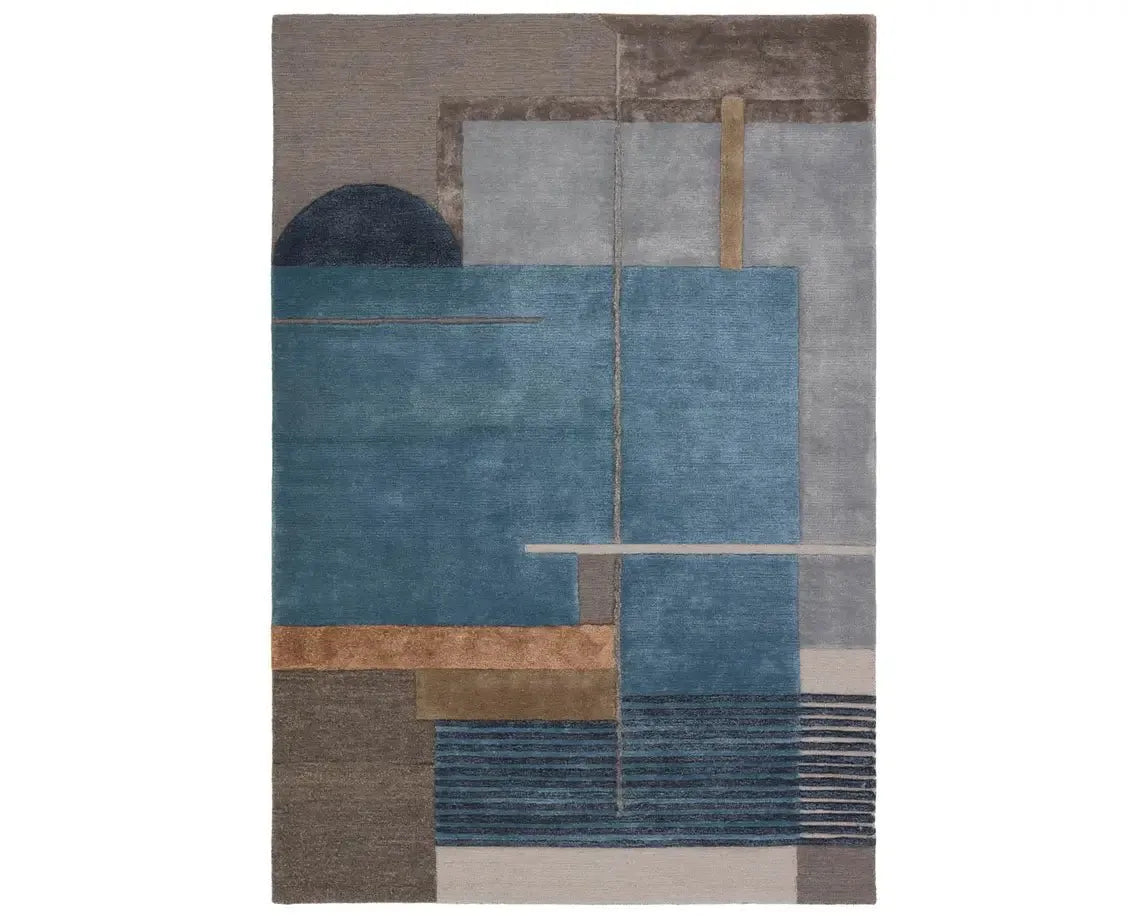 Iconic ICO15 Blue/Grey Rug - Rug & Home