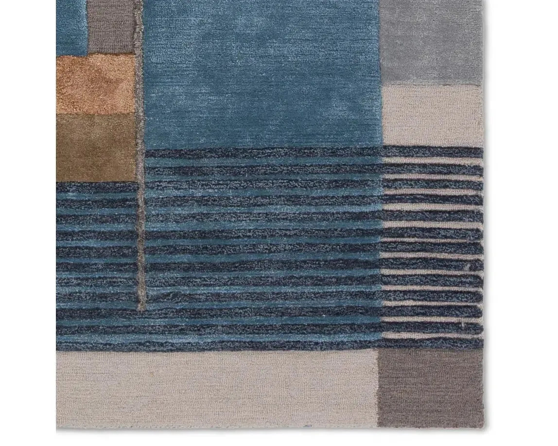 Iconic ICO15 Blue/Grey Rug - Rug & Home