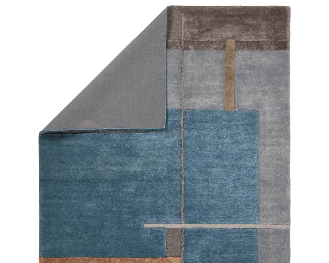 Iconic ICO15 Blue/Grey Rug - Rug & Home