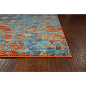 Illusions 6208 Elements Blue/Coral Rug - Rug & Home