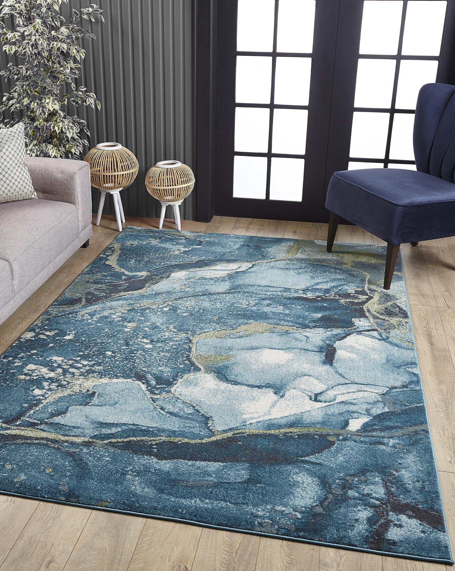 Illusions 6225 Teal Stone Rug - Rug & Home