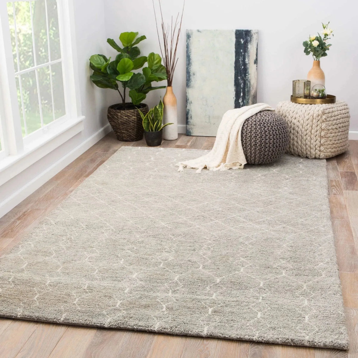 Indira IND02 Margo Flint Gray/Cloud Dancer Rug