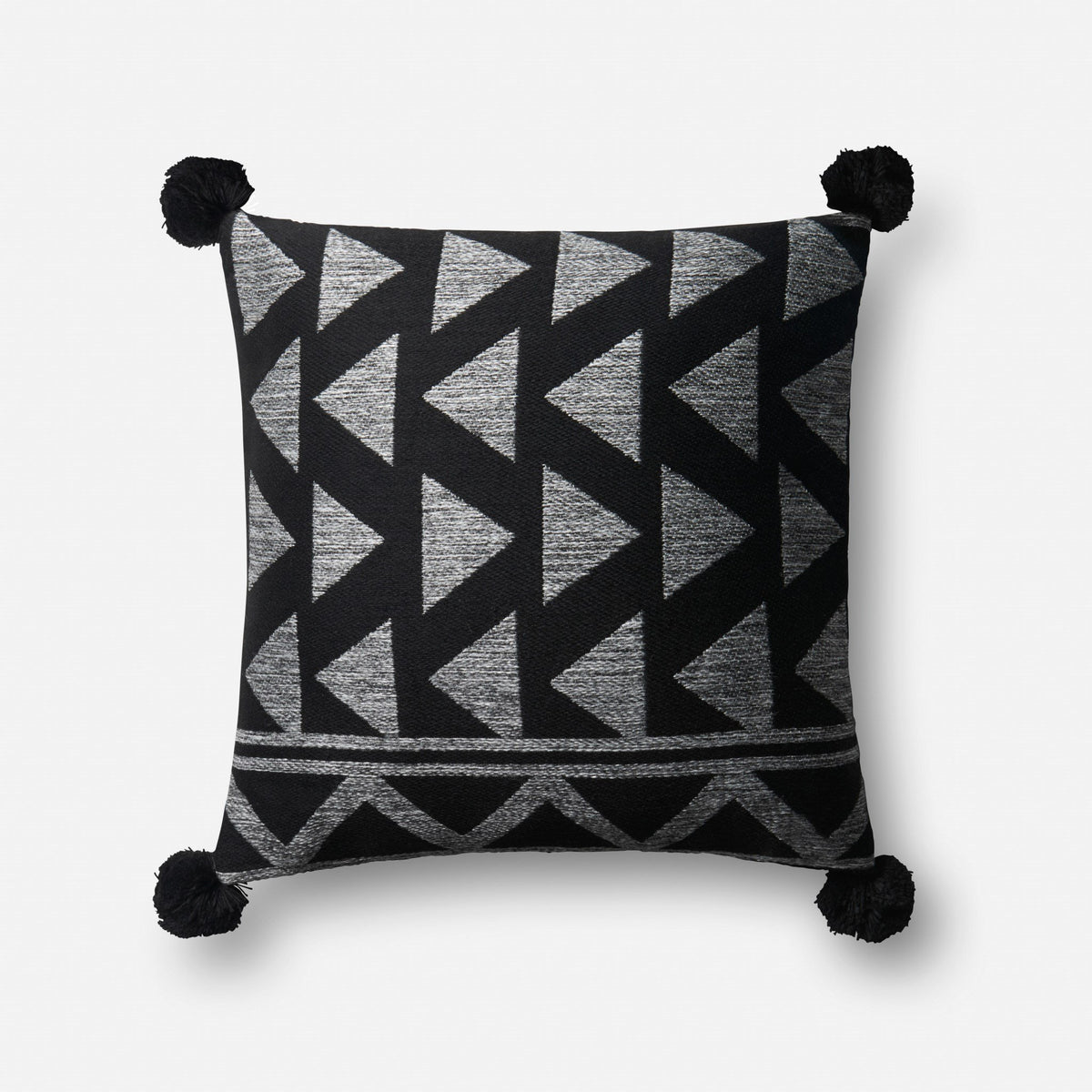 Indoor/Outdoor P0623 Black/White Pillow - Rug & Home
