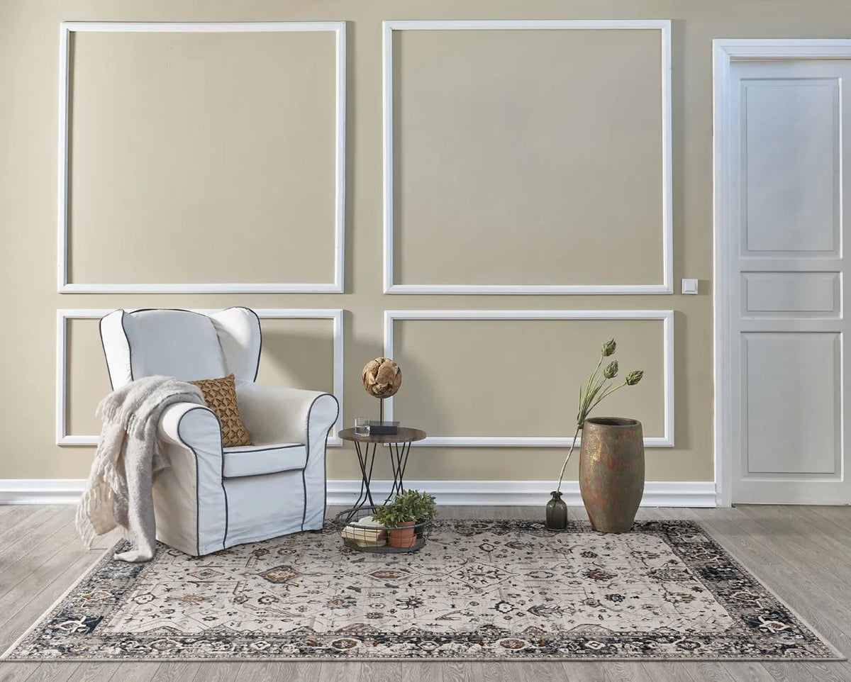 Inspire 7500 Ivory/Grey Empera Rug - Rug & Home