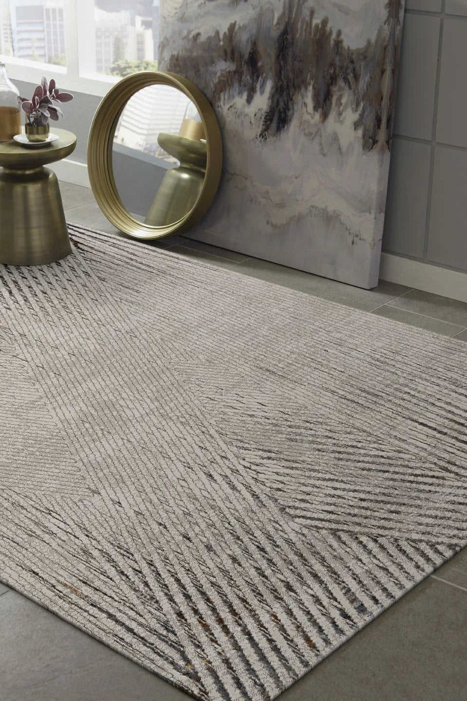 Inspire 7504 Ivory/Grey Parker Rug - Rug & Home