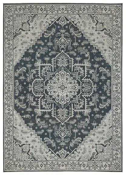 Intrigue INT07 Blue/Beige Rug - Rug & Home