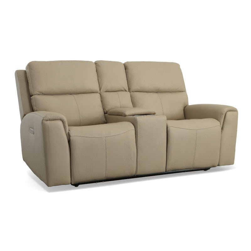 Jarvis Power Reclining Loveseat with Console and Power Headrests - Rug & Home