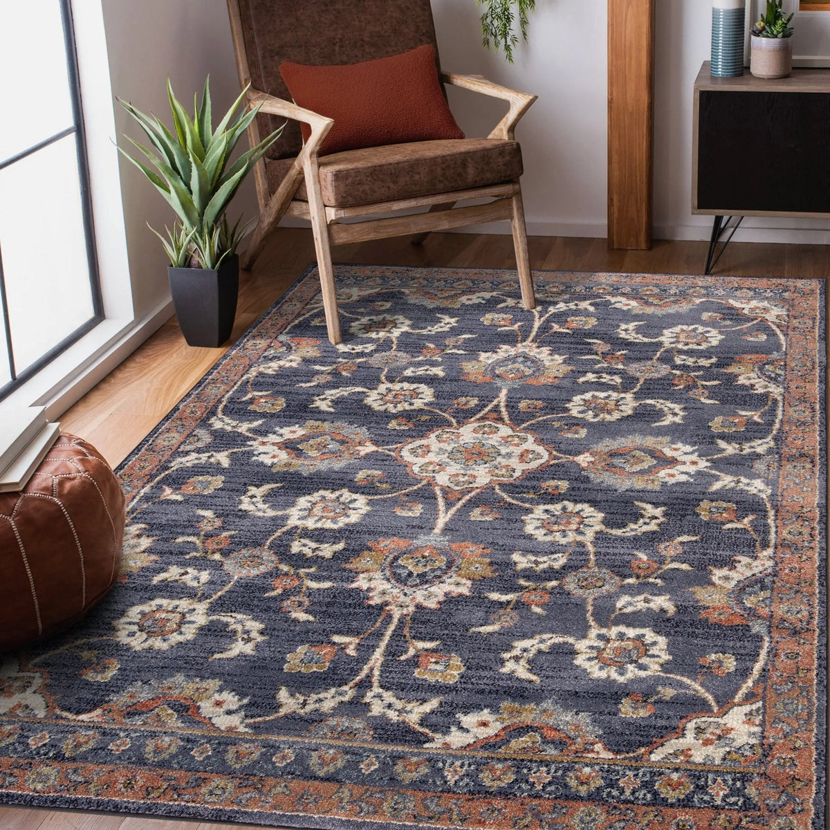 Jordan JOR-2 Navy Blue Rug - Rug & Home