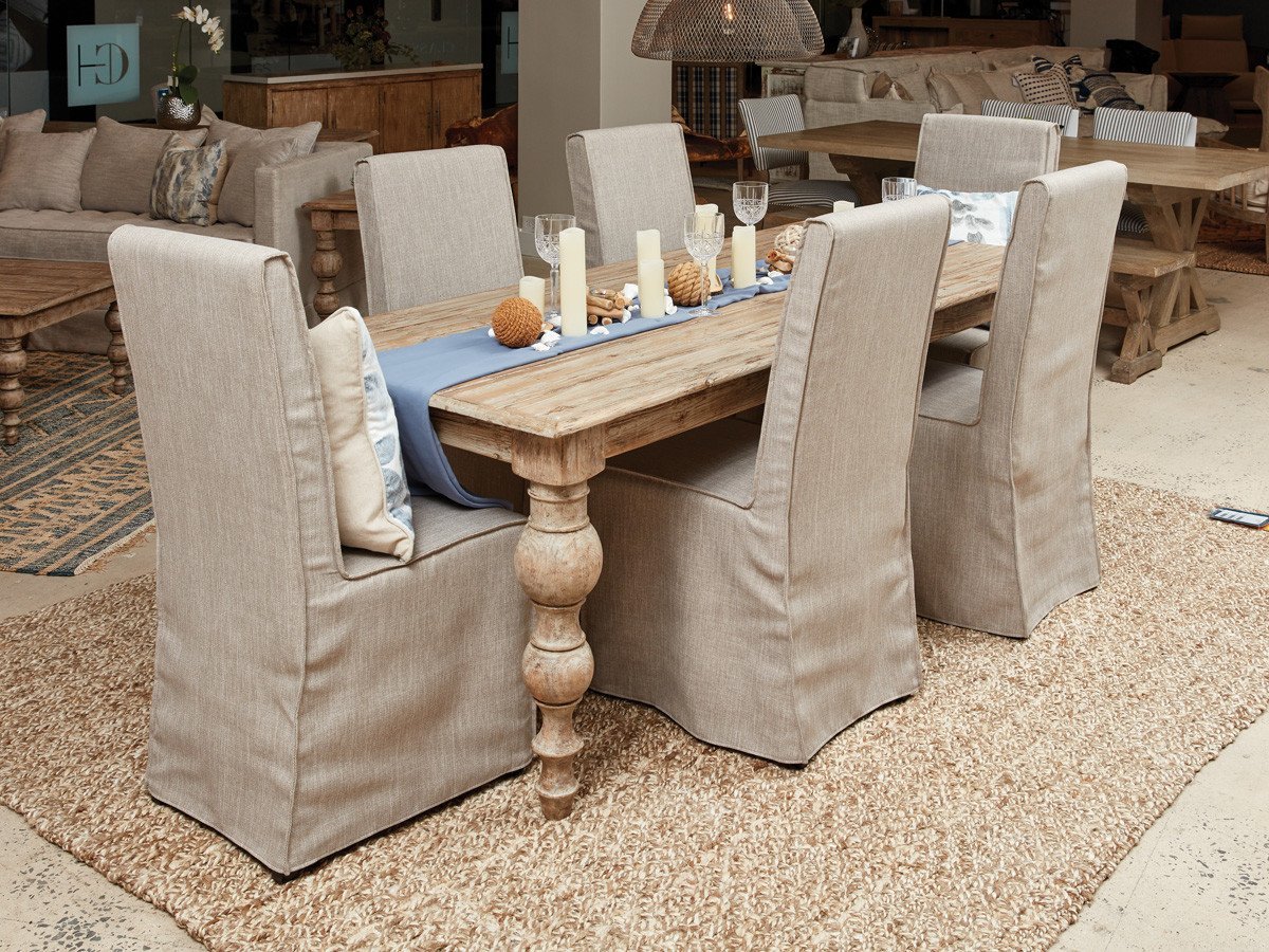 Jordan Upholstered Gray Linen SPO Dining Chair - Rug & Home