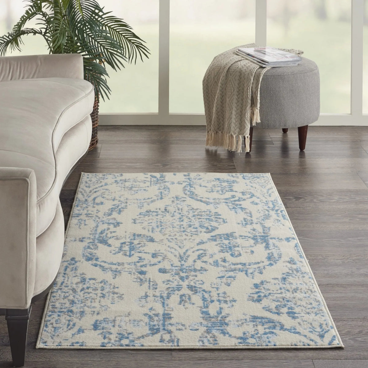 Jubilant JUB09 Ivory Blue Rug - Rug & Home