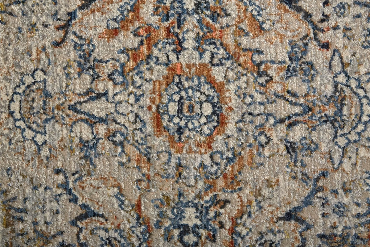 Kaia KAI39GNF Tan/Blue Rug - Rug & Home