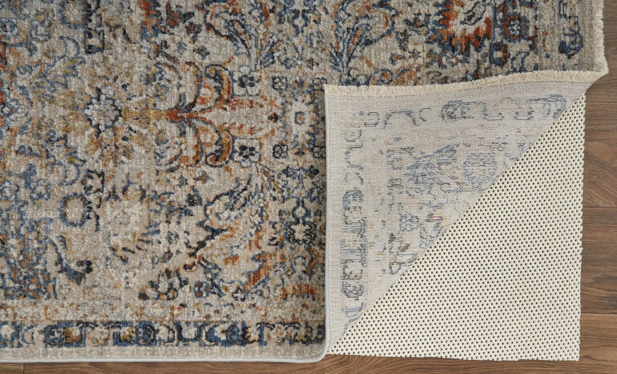 Kaia KAI39GNF Tan/Blue Rug - Rug & Home