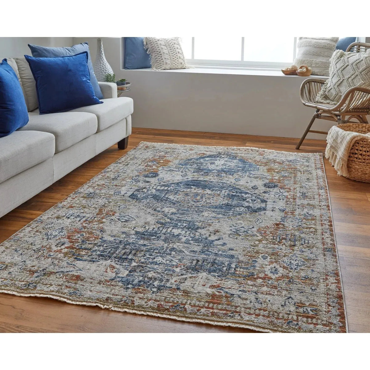 Kaia KAI39HWF Ivory/Orange Rug