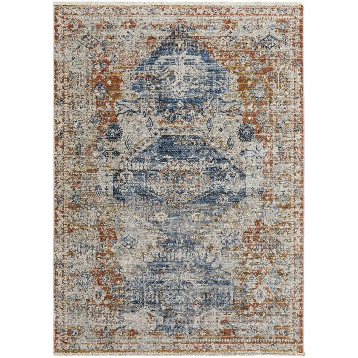 Kaia KAI39HWF Ivory/Orange Rug