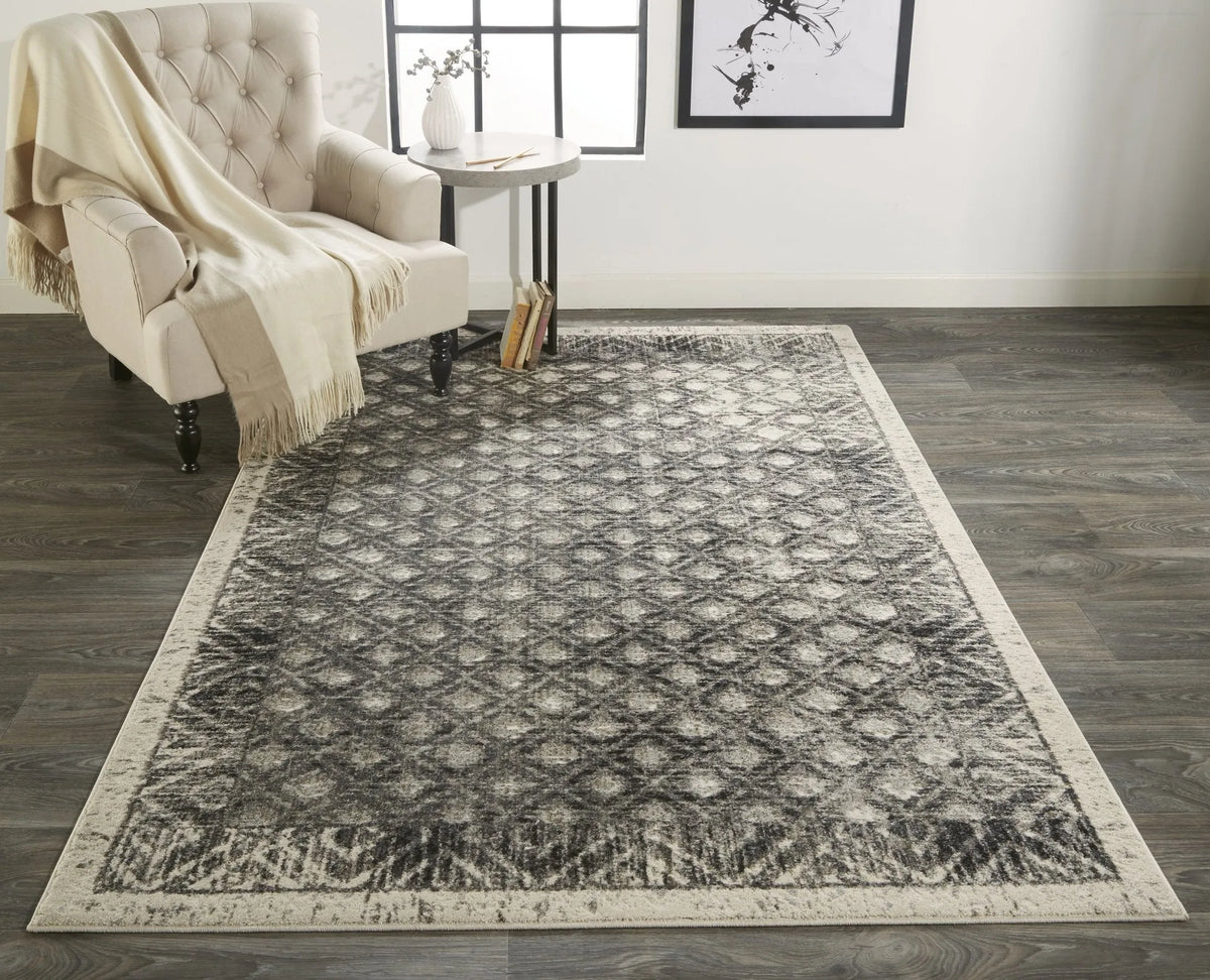 Kano 3875F Black/Ivory Rug - Rug & Home