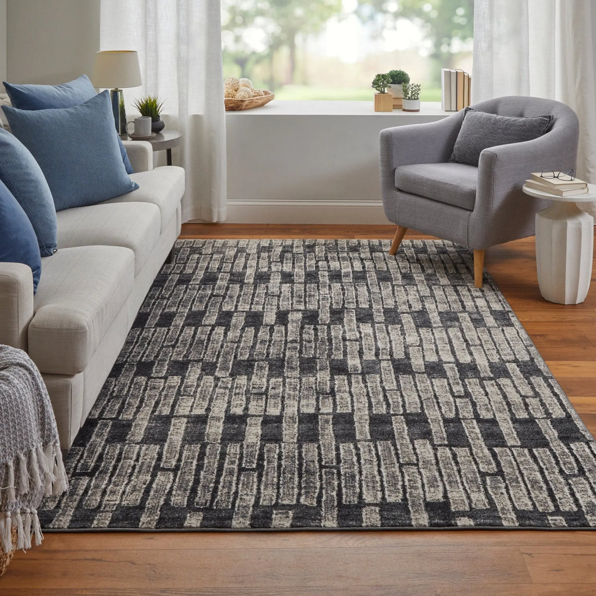 Kano 86439LKF Grey/Black Rug - Rug & Home