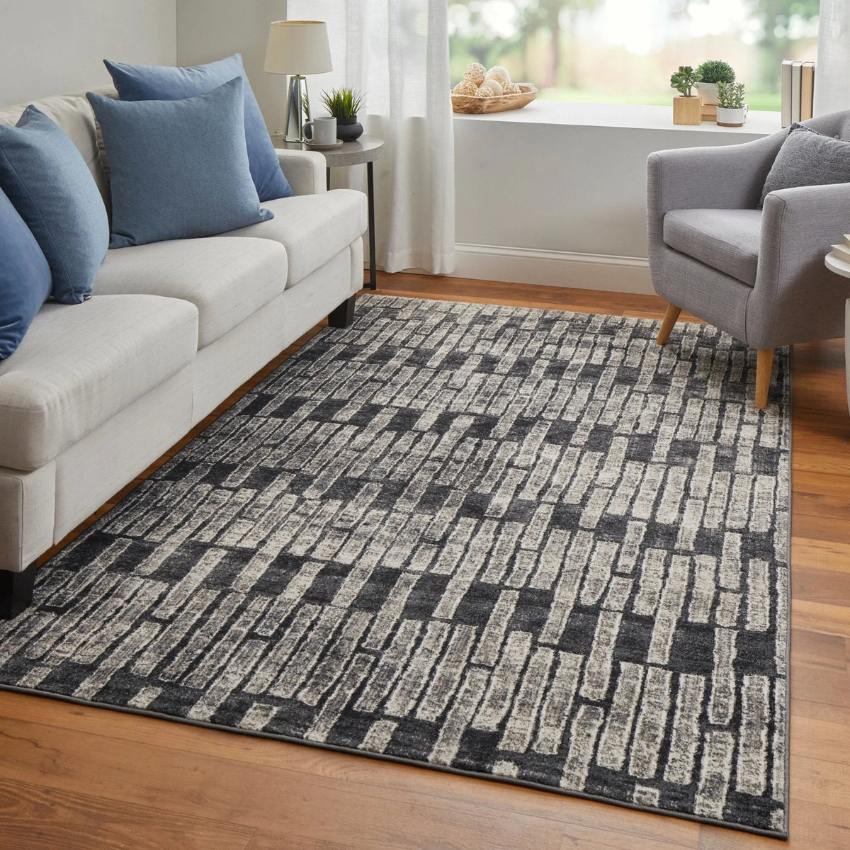 Kano 86439LKF Grey/Black Rug - Rug & Home