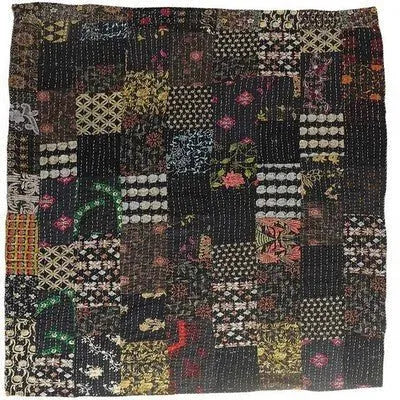 Kantha 80175BLK Black Throw Blanket