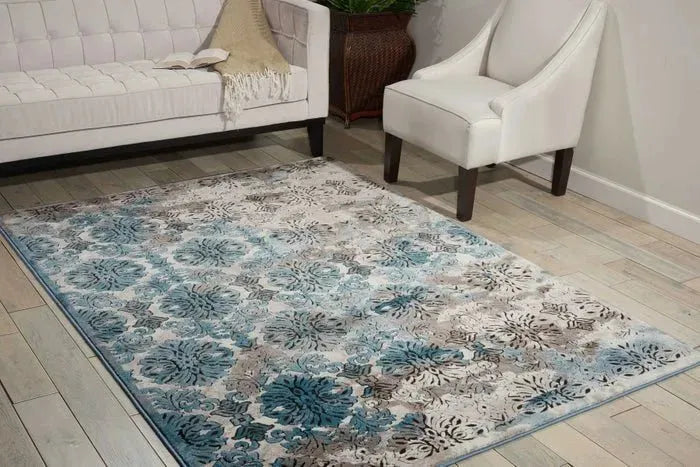 Karma KRM05 Ivory Blue Rug